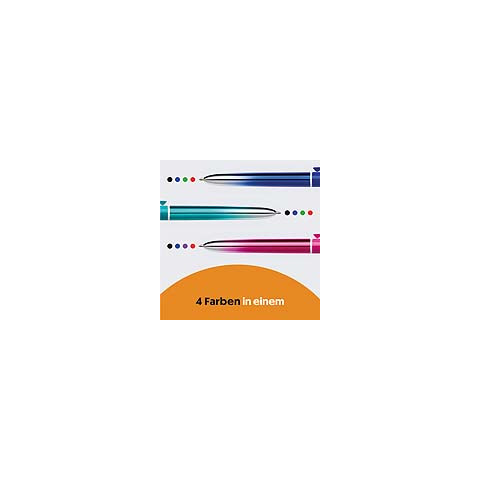 Penna a sfera a scatto BIC 4 Colours 1 mm in conf. 12 pezzi Smooth Gradient Blu 524091